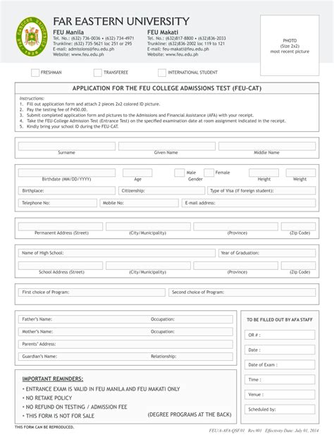 feu entrance exam schedule|Application for Admissions (S.Y. 2024.